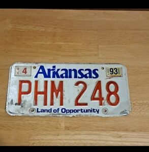 Vintage Arkansas License Plate Wall Decor